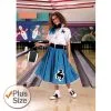 Complete Poodle Skirt Outfit Plus (Turquoise & White) Adult Cos